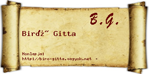Biró Gitta névjegykártya